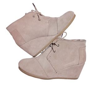 3 COLORS Tom’s Kala Suede Wedge Booties - Gray, Tan, Black